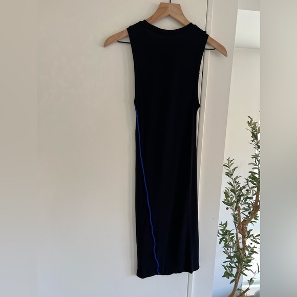 T by Alexander Wang Black Bodycon Blue Stripe Night Out Dress - Picture 4 of 6